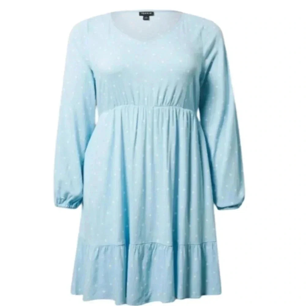 Torrid blue dress polka dot mini dress